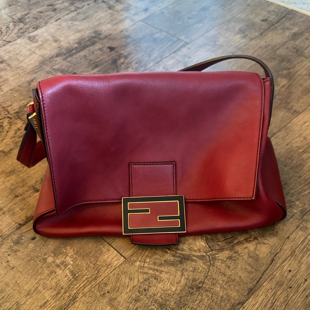 Fendi Maroon leather Big Mama shoulder bag